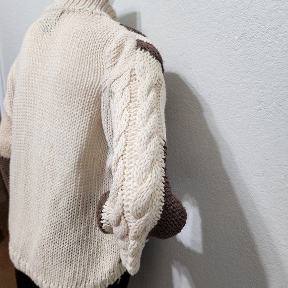 VNTG Counterparts Knitted by Hand Brown Mockneck Sweater Size S - Picture 2 of 11